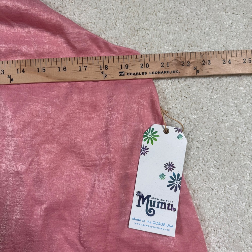 Show Me Your Mumu Gomez Mini Dress Women Medium Pink Shimmer Halter Neck MS8-28 - Picture 3 of 10